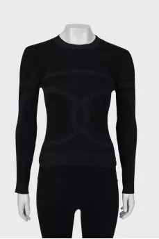 Black sweater in print