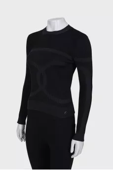 Black sweater in print