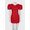 Printed dress with lantern sleeve