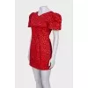 Printed dress with lantern sleeve