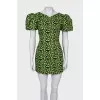 Black dress in green print
