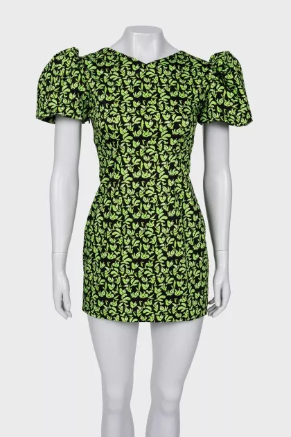 Mini dress with voluminous sleeves