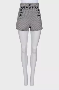Striped denim shorts