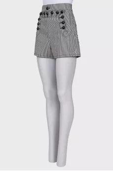Striped denim shorts