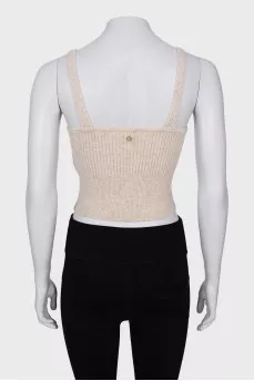 Patterned wool top