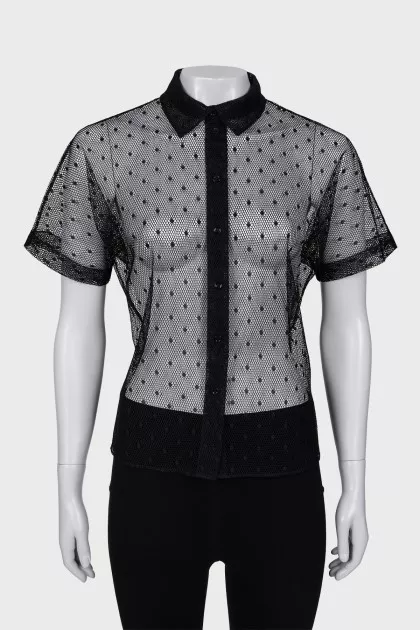 Black mesh shirt