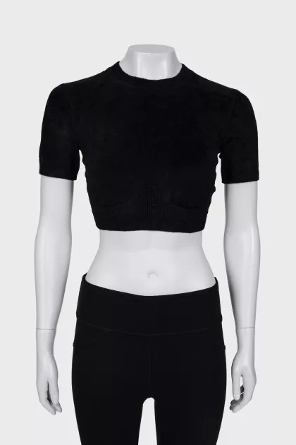 Black short pile top
