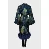 Jacket in print decorated with feathers