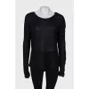 Short pile knitted sweater