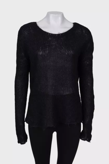 Short pile knitted sweater