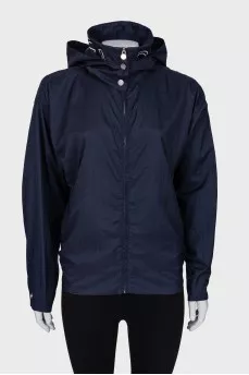 Dark blue windbreaker with zip 