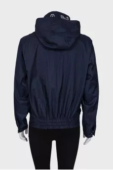 Dark blue windbreaker with zip 