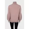 Cashmere jumper with double collar 