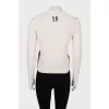 Cashmere sweater with embroidered print