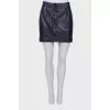 Navy blue leather skirt