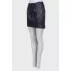 Navy blue leather skirt