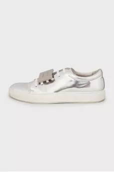 Silver sneakers for men