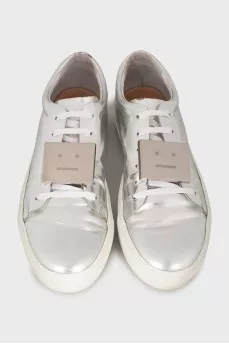 Silver sneakers for men