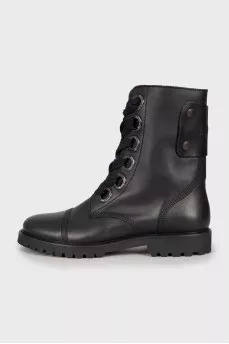 Leather boots with silver hardware