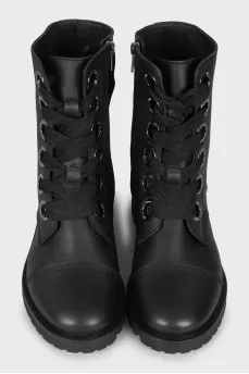 Leather boots with silver hardware