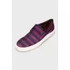 Men's striped slip-ons