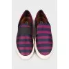 Men's striped slip-ons