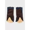 Combined leather mitts