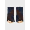 Combined leather mitts