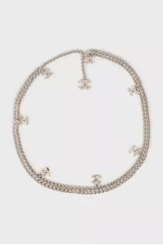 Silver belt with charms