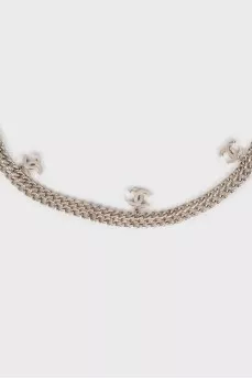 Silver belt with charms
