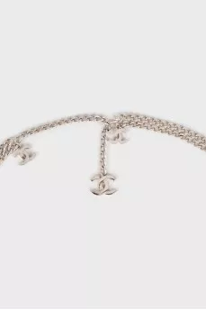 Silver belt with charms