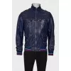 Men's blue leather jacket