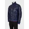 Men's blue leather jacket