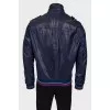 Men's blue leather jacket