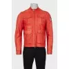 Men's leather jacket with a patch