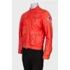 Men's leather jacket with a patch