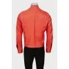 Men's leather jacket with a patch