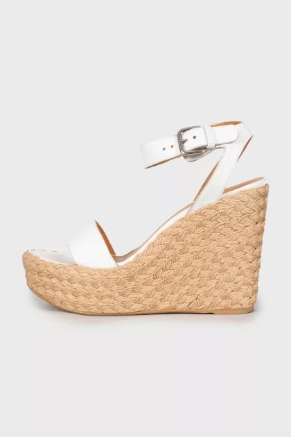 White wedge sandals