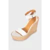 White wedge sandals