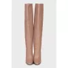 Leather boots with round toe