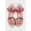 Wedge sandals in bright print
