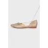 Silver tie ballerina shoes