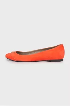Embellished suede flats