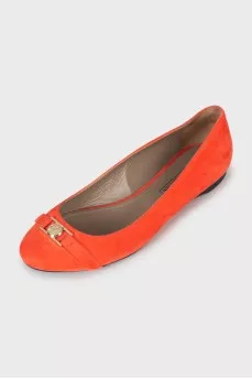 Embellished suede flats