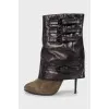 Two tone stiletto ankle boots