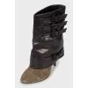 Two tone stiletto ankle boots