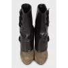 Two tone stiletto ankle boots