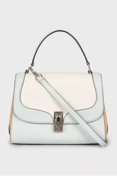 Trapezoidal leather bag