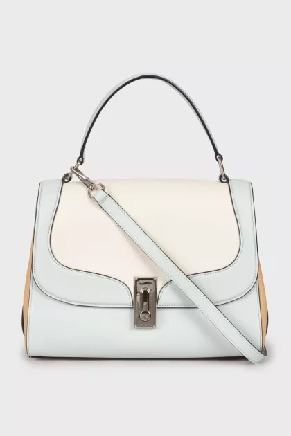 Trapezoidal leather bag
