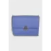 Leather bag with silver brand logo